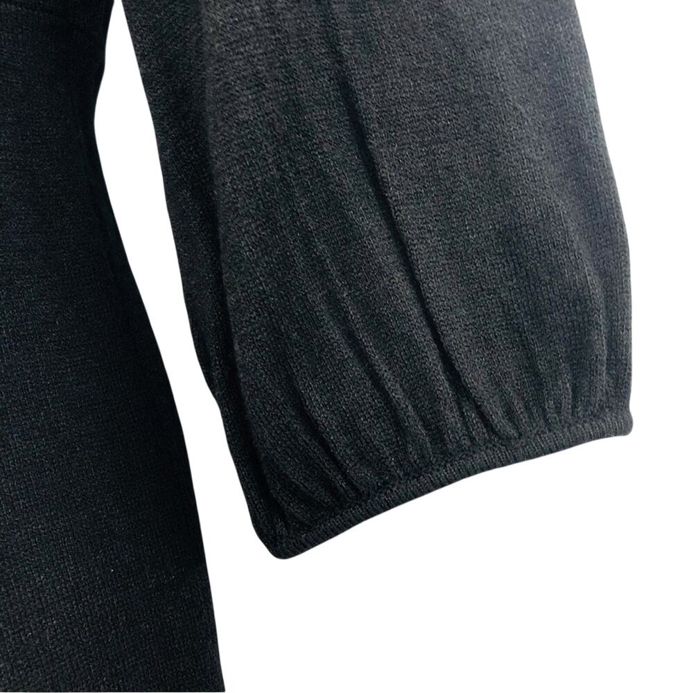 New Directions Black Sweater Dress Empire Waist Small Pleats Cowl Neckline - Picture 11 of 16